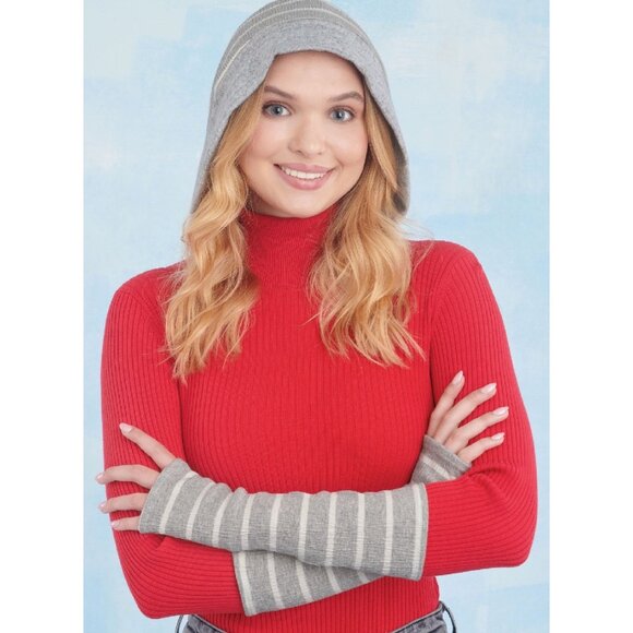 Simplicity Pattern 9871 Knit Hats Beanie Beret Bunny Ears Arm Warmers Sizes S-L - Picture 2 of 7